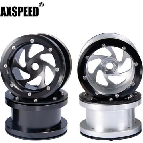AXSPEED Metal 2.2inch 40mm Width Beadlock Wheel Rims Hubs for Axial Wraith 90018 1/10 RC Crawler Car Upgrade Parts