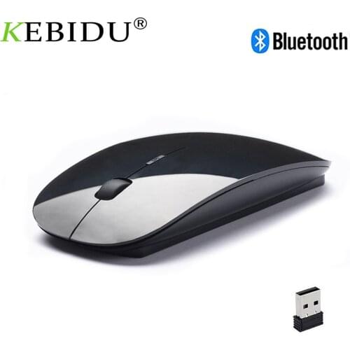 2.4Ghz Wireless + Bluetooth 5.0 Dual Mode 2 In 1 Cordless Mouse USB Wireless Mouse Ultra-thin Ergonomic Portable Optical Mice