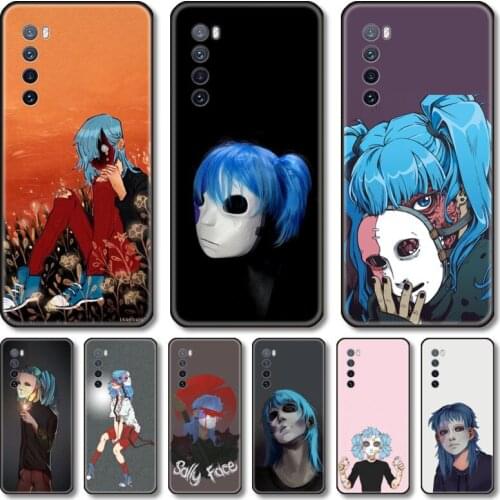 Blue hair boy Phone Case For Huawei Nova 2 3 4 5 6 7 8 SE i E Pro Lite black cell shell