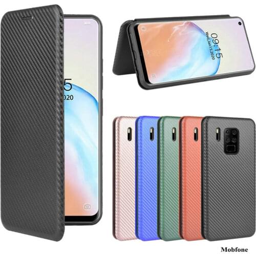 For Oukitel C17 Pro Carbon Fiber Flip Leather Case for Oukitel C19 C21 Pro WP5 Wallet Etui Shockproof Phone Cover C18 Pro Bag