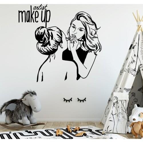 Womens Room Decal Sticker Artist Makeup Salon Wall Decal Sticker Beauty Salon Shop Or Store Decorative Wall Art Stickers