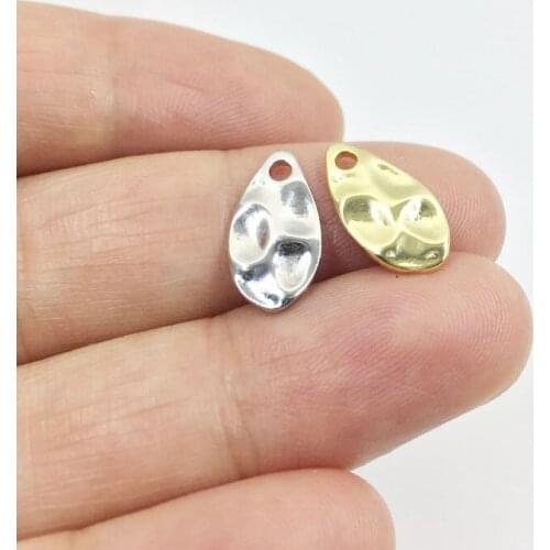 Eruifa 20pcs 15*8mm Nice Tear Hammer Coin Zinc Alloy necklace,earring bracelet jewelry DIY handmade 2 colors