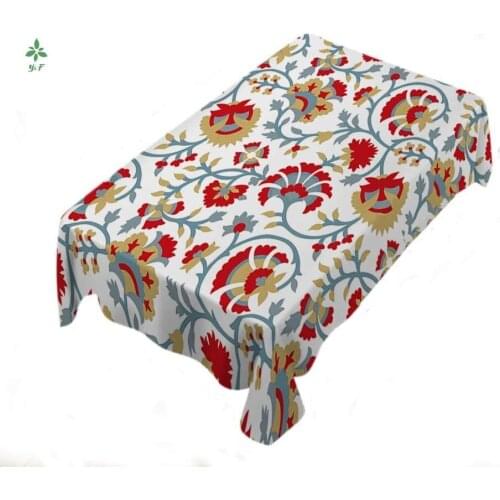 Indian Folk Flower Vintage Design Paisley Pattern Decorate Vintage Background Table Cloth Kitchen Dining Decor Party Wedding