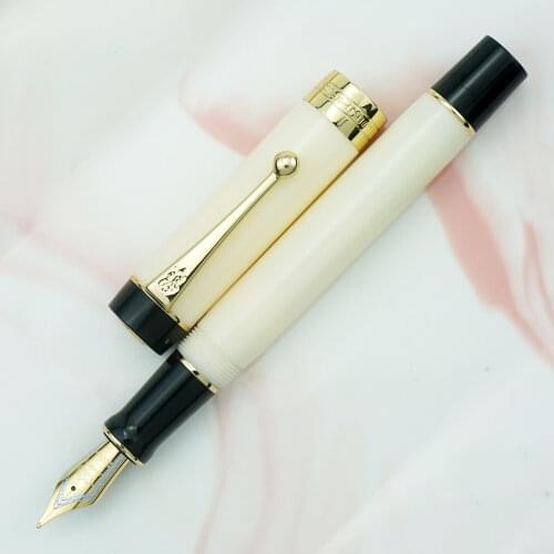 Jinhao 100 Centennial Resin Fountain Pen Ivory White Iridium EF/F/M/Bent Nib with Converter Ink Pen Business Office School Gift