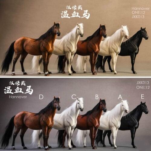 JXK013 1/12 German Hanover Warm blooded Horse Static Animal Harness Model Props for Action home decoration Collect Gift