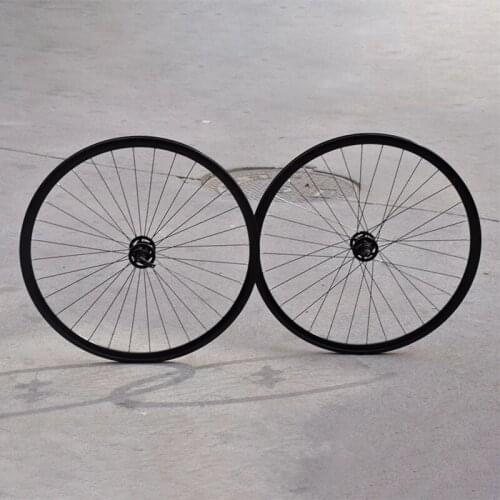 Retro Wheelset Fixed Gear Bicycle Vintage Lightweight Wheels Single Speed Solid Gear Racing Rims With Brake Area 32 Holes