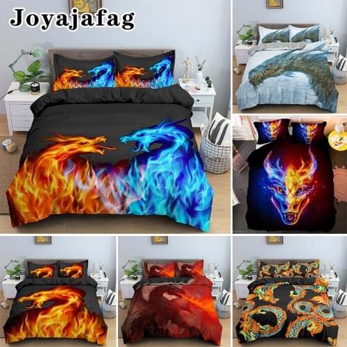 Magic Fantasy Fire Dragon Printing Bedding Sets Psychedelic Duvet Cover Set With Pillowcase Queen King Single Size Bedclothes