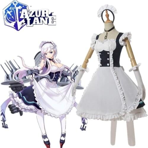 Game Azur Lane Cosplay HMS Belfast Cosplay Costume Sexy Costume HMS Belfast Cosplay White Women Dress Halloween Full Set