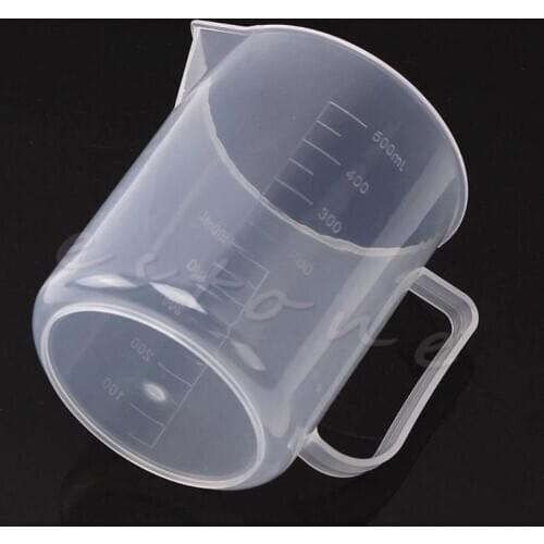 Kitchen Laboratory Test Tool Plastic Graduated Measuring Beaker Cup 500mL B36C