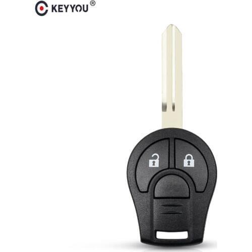 KEYYOU Replacement Key Shell For Nissan 2 Buttons Remote Car Key Case Uncut NSN14 Blade For Nissan Micra K14 Juke March Sunny