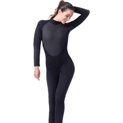 LIFURIOUS Swim Diving Neoprene Womens pure black long sleeve Siamese Diving Suits Surf Swimwear Wetsuit Breathable Soft