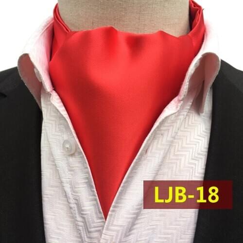 Fashion Classic Design Ties Luxury Solid Red Ascot Stylish British Style Jacquard Woven Ascots for Men