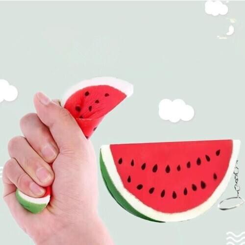 Squishy Watermelon Jumbo Toys kawaii squishies slow rising squeeze stress reliever Keychains Antistress Kids Adults Toys Gifts