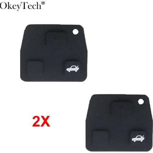 Okeytech 2pcs 2/3 Buttons Replacement Remote Key Shell Fob Repair Rubber Button Pads For TOYOTA Avensis Corolla For Lexus Rav4