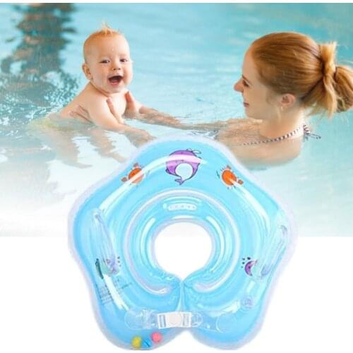 Swimming Baby Accessories Neck Ring Tube Safety Infant Float Circle w/ Handles for Bathing Inflatable Flamingo Inflatable Water