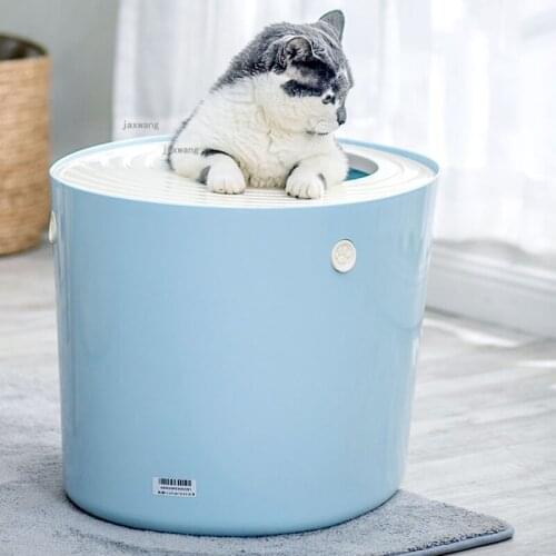 Semi-closed Cats Litter Box Furniture for Cat Toilet Bucket Anti-splash Kitty Training Bedpans Pets Cleaning Sand Basin Supplies