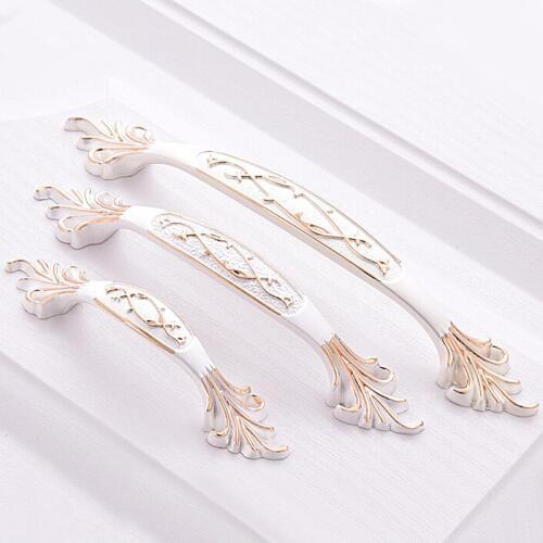 Furniture Drawer Cabinet Door Handles and Knobs,Kitchen Hardware Accessories Vintage Cupboard Pulls,Thickened Base White Handle