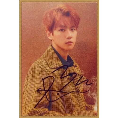 Hand signed EXO BaekHyun Baek Hyun autographed photo 6 inches free shipping K-POP 022018C