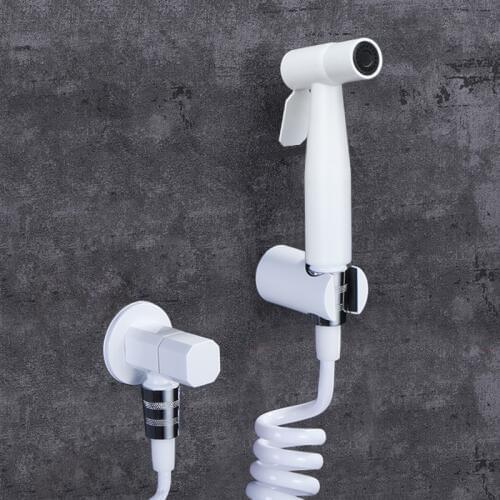 Bidet Faucets White Brass Single Cold Wall Toilet Corner Valve Handheld Hygienic Shower Head Wash Car Pet Sprayer Airbrush Taps