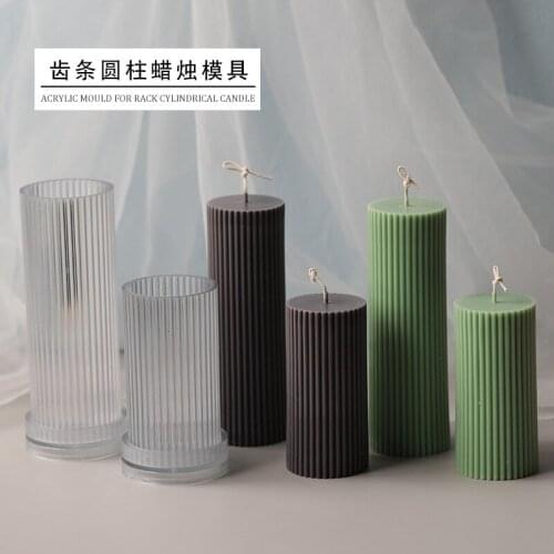 Rack cylindrical candle Mold Acrylic mold stripe decoration candle scented DIY candle mold Home Party Decor Wedding Decor