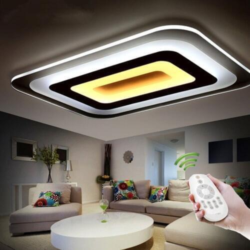Slim Acrylic Rectangle & Square LED Ceiling Light Living Room Bedroom Study Den Dining Hall Patio Ceiling lamp 110-240V