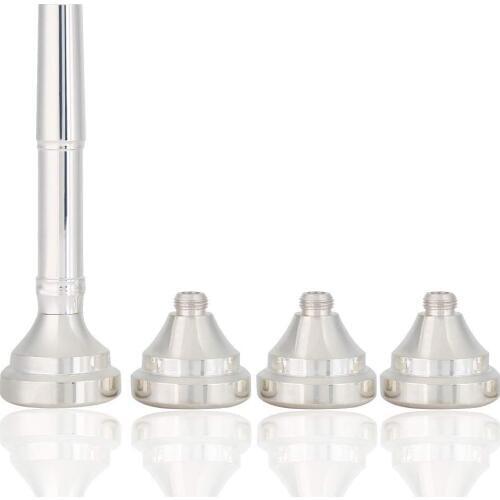 Trumpet Mouthpiece Set with Silver Plated Convertible 1 1/2C 3C 5C 7C Cups for Brass Guitar
