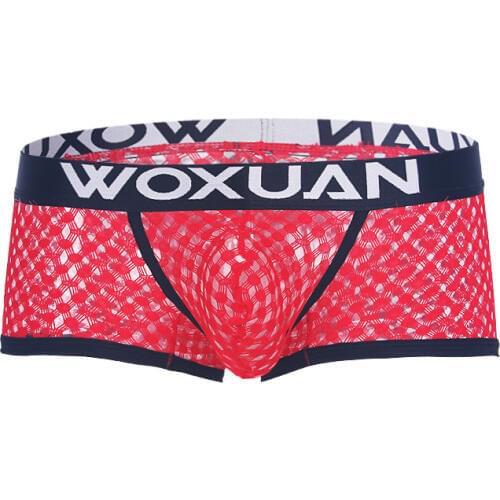 Sexy Men Plus Size U Convex Pouch Shiny Breatherable Boxer Shorts Sheer See Through Boxers Underwear U Pouch Gay Wear FX11