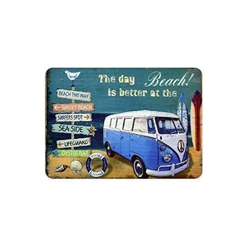 Nonbrand Vintage Look Metal Tin Sign,12" x 8" Beach car Unexpected Metal SignFun tin Sign bar Tavern Metal Sign Wall Decor