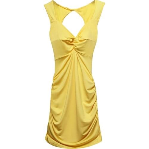 ZC1644 2020 summer new womens fashion trend pure color sexy backless low-cut tight dress cheap wholesale