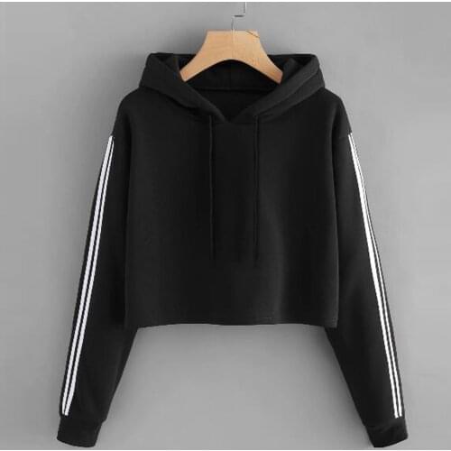 Womail Sweatshirt Fashion Women Crop Top Sweatshirt Hoodie Solid Lace Up Drawstring Long Sleeve Sweatershirt Hoodie Tops
