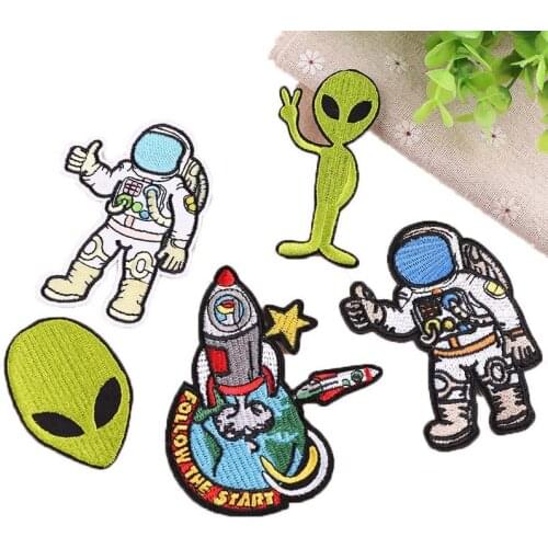 1pcs ET Series Space Exploration Embroidered Patches Sew Applique Stickers Badge Accessories Decoration Clothing Handbag DIY