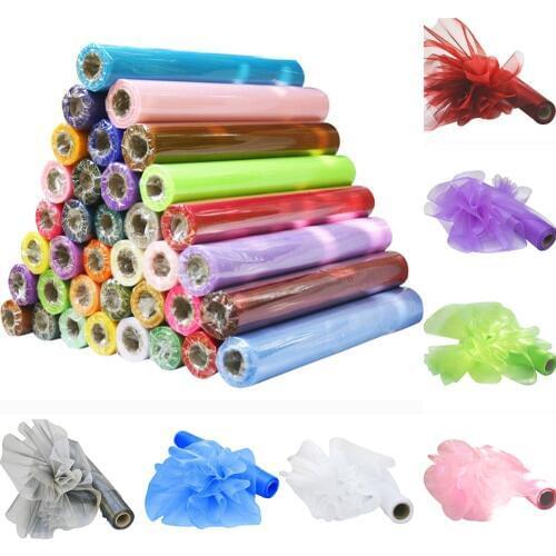 26M X 29CM Organza Roll Fabric Wedding Party Decor Chair Bows Table Runner Sash Decoration Events