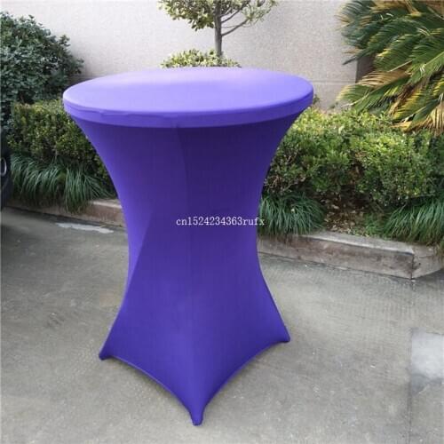 30pcs Linen Lycra Table Cover Spandex High Bar Cocktail Table Cloth Table Wedding Party Hotel Table Decoration