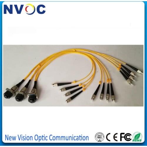 4Cores,Dia:5.0mm,Imported Armaid Yarn,Armored Cable,L:50CM,ODC Square Type (Female) to FC/UPC Fiber Patch cord