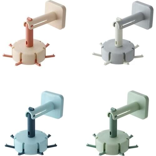 4Pcs Kitchen Rotary Hook Wall Hanging Non Drilling Spatula Kitchen Utensils Storage Rack Kitchen Bath Wall Hanging Hook