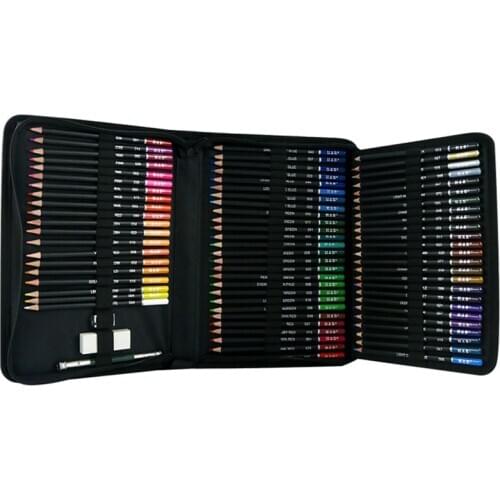 75pcs Oil Colored Pencils Set Eraser Sharpener Kit Drawing Coloring Art Supplies