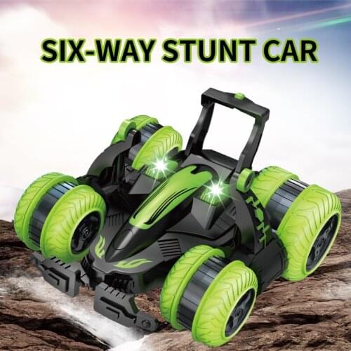 New 1:18 2.4GHz RC Cars 360 Degree Rotate Six Way Stunt Racing Car with Light Straight Rotation Remote Control Car Vehicle Toy
