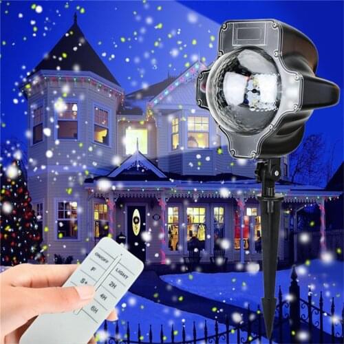 Big Moving Christmas Snowflakes Laser Projector Lamps With Remote IP65 Outdoor Garden Snowfall Landscape Spotlight