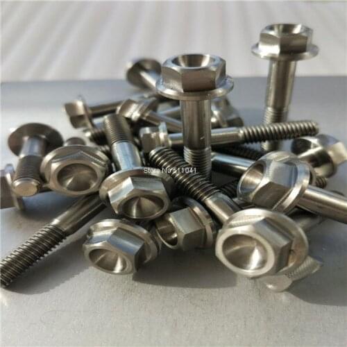 Titanium Hex Head Flange Bolt Screw Fastener, titanium bike parts, M8 x40 mm /M8 x30mm /M8 x25 mm,free shipping