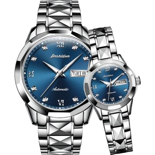 JSDUN Top Brand Fashion Simple Luxury Automatic Mechanical Couple Watch, Waterproof Tungsten Steel Material, 8813