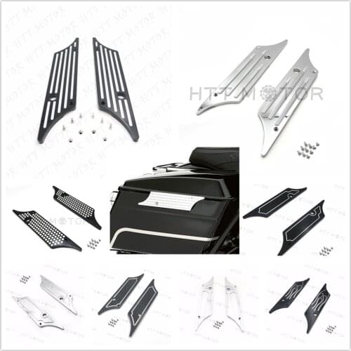 Aftermarket Motorcycle Parts Black CNC Black Billet Hard Bag Latch Cover For Harley Davidson Touring 1993-2013 CHROME