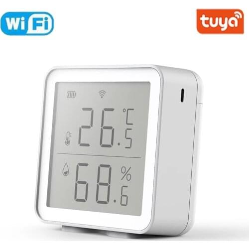 Tuya WIFI Digital Temperature And Humidity Sensor Indoor Hygrometer Thermometer With LCD Display Support Alexa Google Assistant