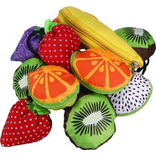 Innovative Vegetable Fruit Green Bag Portable Folding Shopping Bag Cute Storage Reusable Grocery Tote Eco-friendly Organizer Bag
