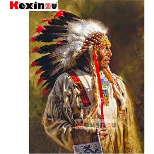 KEXINZU 5D DIY Full Square Drill Diamond Painting -Tribal man- 3d Mosaic Diamand Embroidery Wedding Room Decoration K00215
