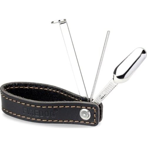 Smoking Pipe Leather Tobacco Pipes Accessories Holder Bracket Rack Stand with Stainless Steel Cleaner Tamper Tool