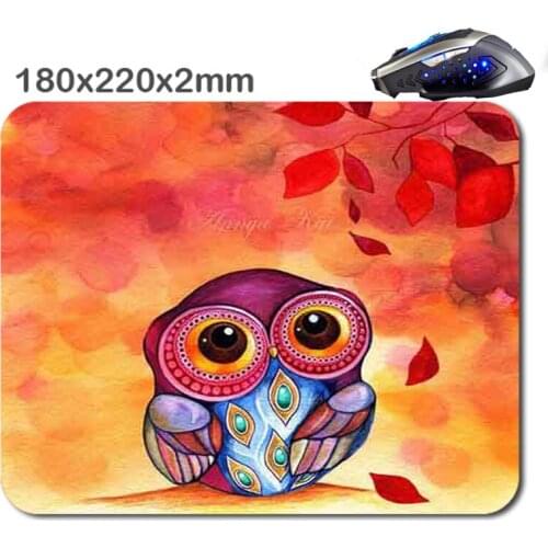Mairuige Lovely owl Customized 180 * 220 * 2 Mm Rectangle Non - Slip Rubber Soft 3 D Print Gaming Laptop Mouse Pad As Gift