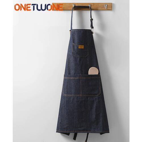 Brief Apron Chef Adjustable Classic Aprons With 3 Pockets For Men Women Barista Bartender Painter Kitchen Cooking Accessories