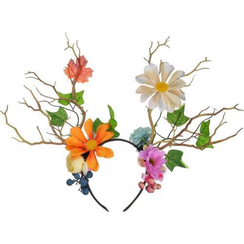 Fashion Women Solid Boho Flower Floral Hairband Headband Crown Party Bride Wedding Beach