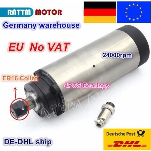 【DE free VAT】 1.5KW Air cooled Spindle motor ER16 80x200mm 220V 8A 4 Bearings for CNC Router ENGRAVING MILLING Cutting Machine