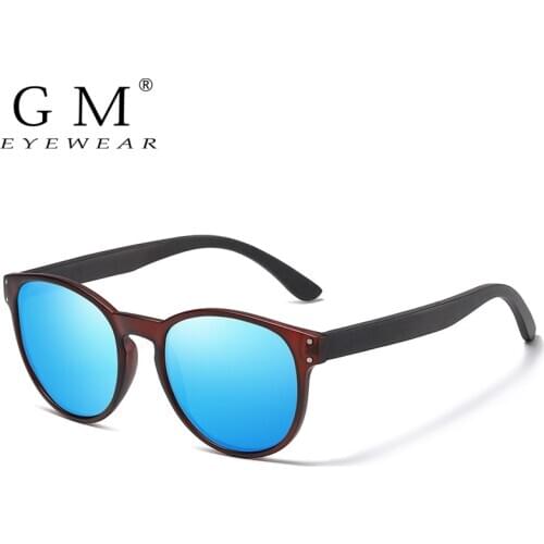 GM Polarized Sunglasses Men Women S5091 Brand Wooden Sunglasses Women Round frame Classic Sunglasses